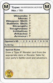Warhammer Quest Unexpected Event Card - Monster Encounter