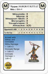 Warhammer Quest Unexpected Event Card - Hobgrot slittaz