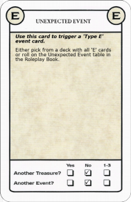 Warhammer Quest Unexpected Event Card -          Unexpected event